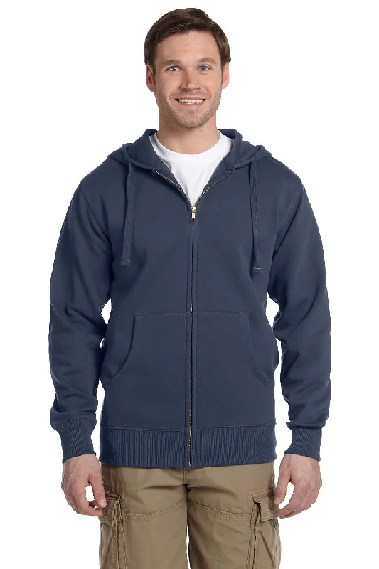 Men's fashion-forward gym hoodie-Econscious Mens Full Zip Hooded Sweatshirt Hoodie w/ Pockets - Pacific Blue