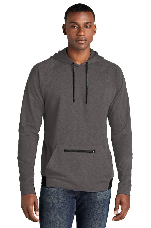 Men's comfortable workout hoodie-Sport-Tek Mens Strive PosiCharge Hooded Sweatshirt Hoodie w/ Pouch Pocket - Graphite Grey