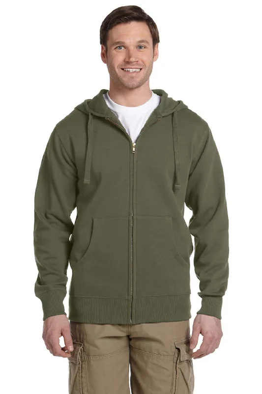 Men's organic gym hoodie-Econscious Mens Full Zip Hooded Sweatshirt Hoodie w/ Pockets - Jungle Green