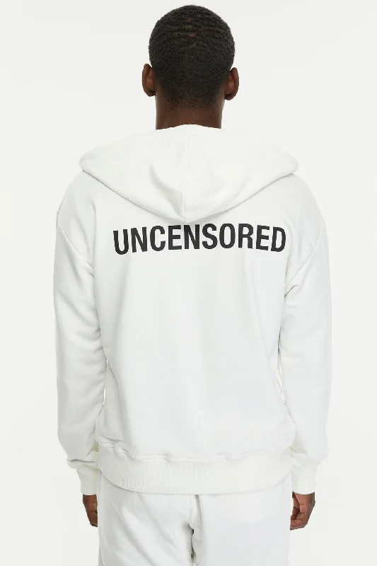 Men's weather-resistant workout hoodie-Uncensored / Zip Up Hoodie