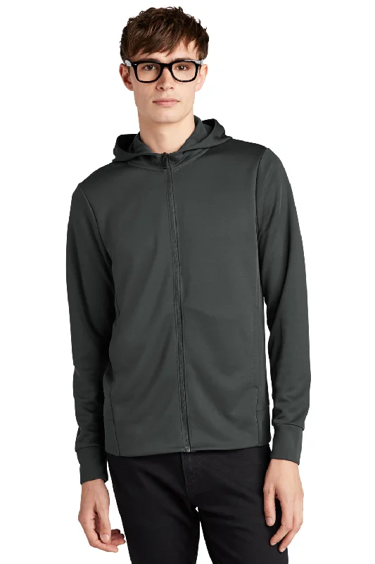 Men's performance streetwear hoodie-Mercer+Mettle Mens Double Knit Full Zip Hooded Sweatshirt Hoodie w/ Pockets - Anchor Grey