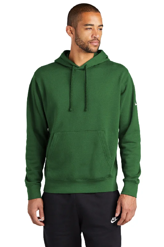 Men's relaxed fit travel hoodie-Nike Mens Club Fleece Hooded Sweatshirt Hoodie w/ Pouch Pocket - Gorge Green