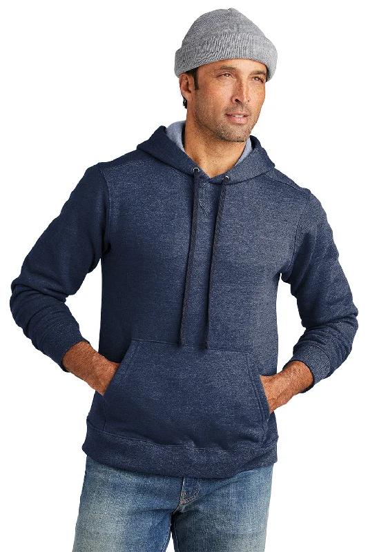 Men's antibacterial athletic hoodie-Volunteer Knitwear Mens USA Made Chore Fleece Hooded Sweatshirt Hoodie w/ Pouch Pocket - Heather Strong Navy Blue