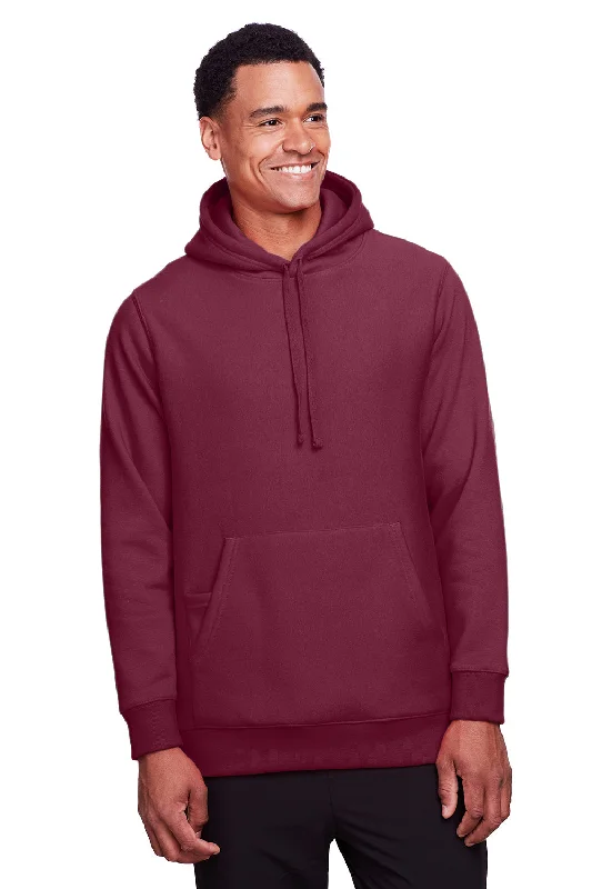 Men's comfortable streetwear hoodie-Team 365 Mens Zone HydroSport Fleece Water Resistant Hooded Sweatshirt Hoodie w/ Pouch Pocket - Dark Maroon