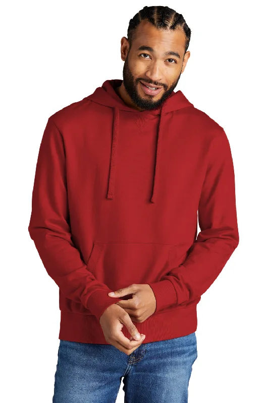 Men's versatile workout hoodie-Allmade Mens Organic French Terry Hooded Sweatshirt Hoodie w/ Pouch Pocket - Revolution Red