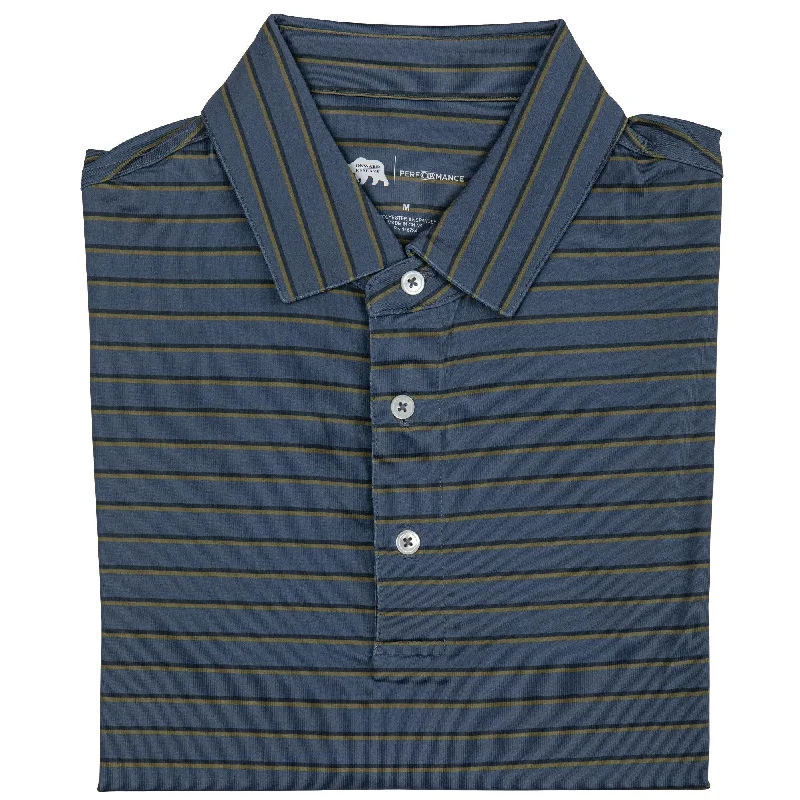 Men's comfortable office wear shirt-Fairway Stripe Performance Polo