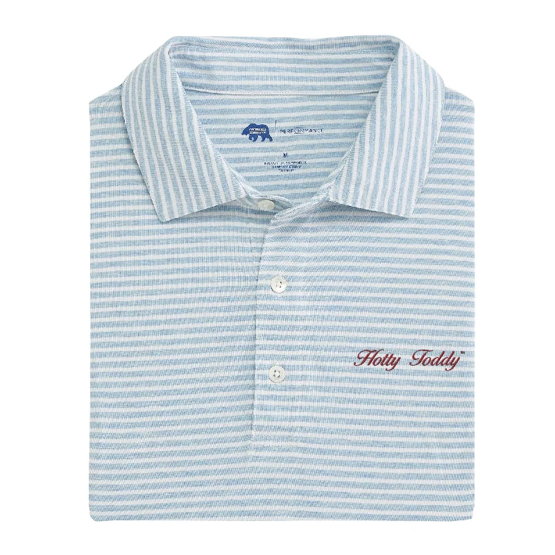 Men's sporty travel wear polo shirt-Hotty Toddy Vintage Script Row Stripe Icon Polo - Sky