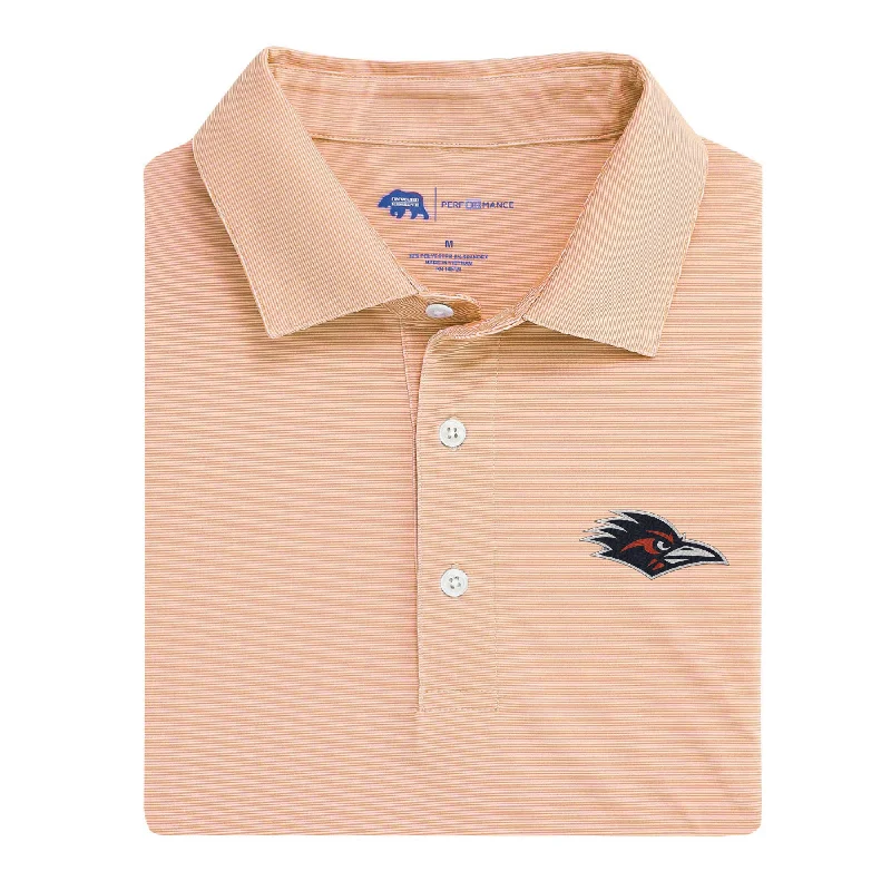 Men's summer casual polo shirt-Hairline Stripe UTSA Performance Polo - Orange