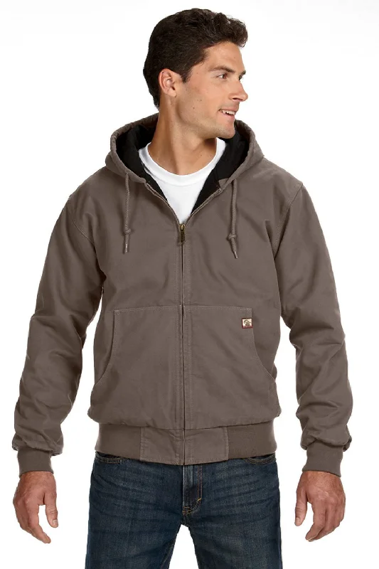 Men's naturally breathable hoodie-Dri Duck Mens Cheyenne Full Zip Hooded Sweatshirt Hoodie w/ Pockets - Gravel Grey