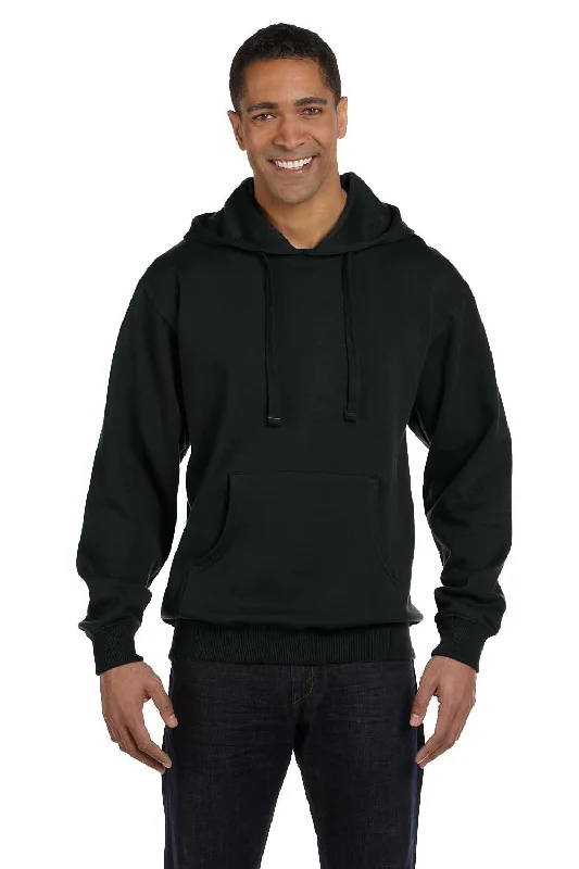 Men's summer streetwear hoodie-Econscious Mens Hooded Sweatshirt Hoodie w/ Pouch Pocket - Black