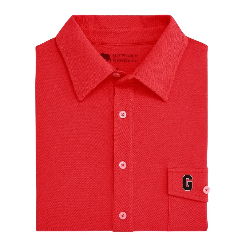 Men's quick-dry office polo shirt-Vintage G Old School Polo - Red