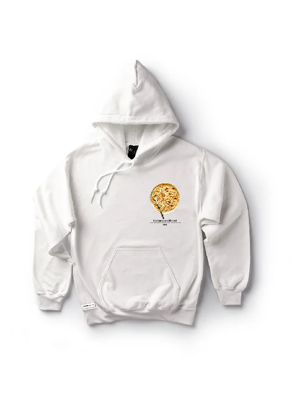 Men's organic travel hoodie-Carbonara Addicted II / Oversized Pullover Hoodie