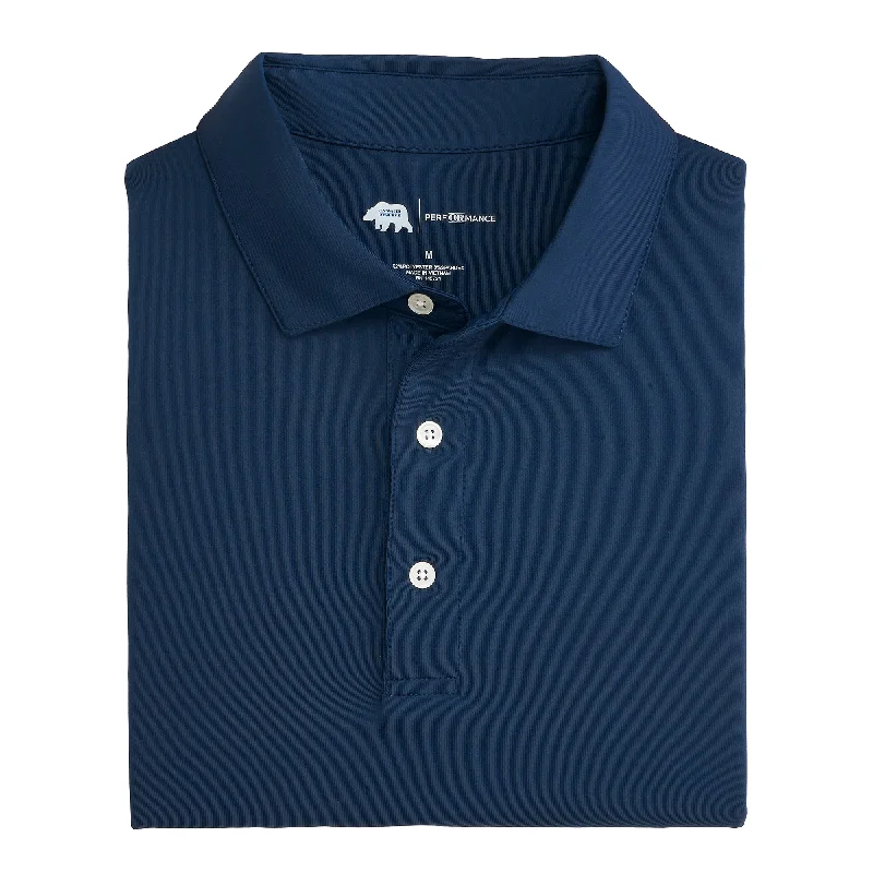 Men's fashion-forward travel wear shirt-Solid Performance Polo - Navy