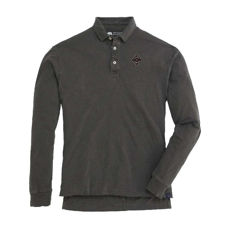 Men's modern travel polo shirt-1980 National Championship Perry Long Sleeve Polo - Black