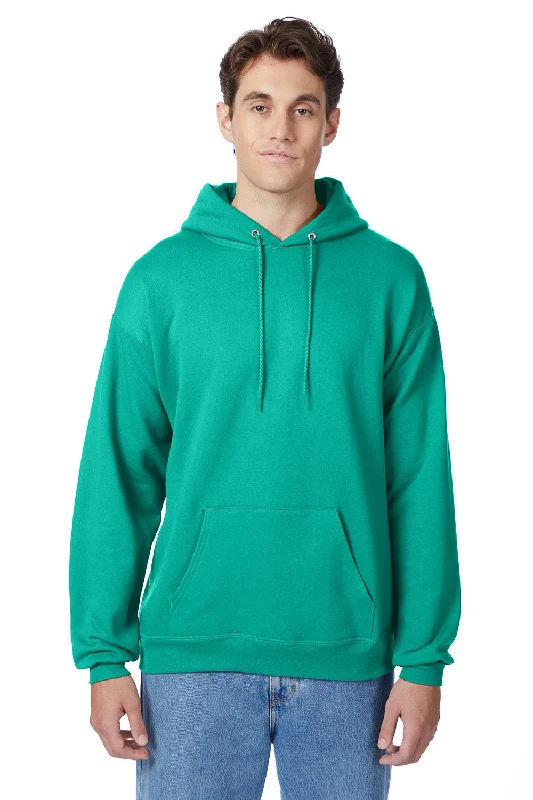 Men's weatherproof workout hoodie-Hanes Mens EcoSmart Print Pro XP Pill Resistant Hooded Sweatshirt Hoodie w/ Pouch Pocket - Kelly Green