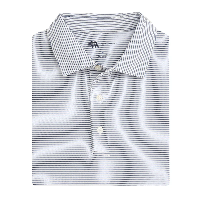 Men's high-stretch casual wear shirt-Birdie Stripe Performance Polo