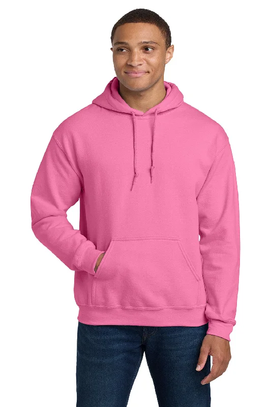 Men's adventure-ready travel hoodie-Gildan Mens Pill Resistant Hooded Sweatshirt Hoodie w/ Pouch Pocket - Azalea Pink