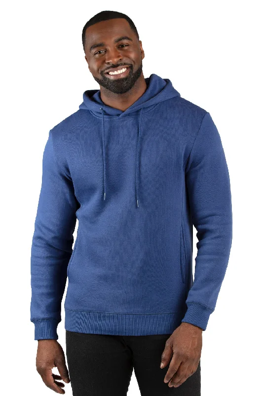 Men's wrinkle-free workout hoodie-Threadfast Apparel Mens Ultimate Fleece Hooded Sweatshirt Hoodie w/ Pockets - Navy Blue