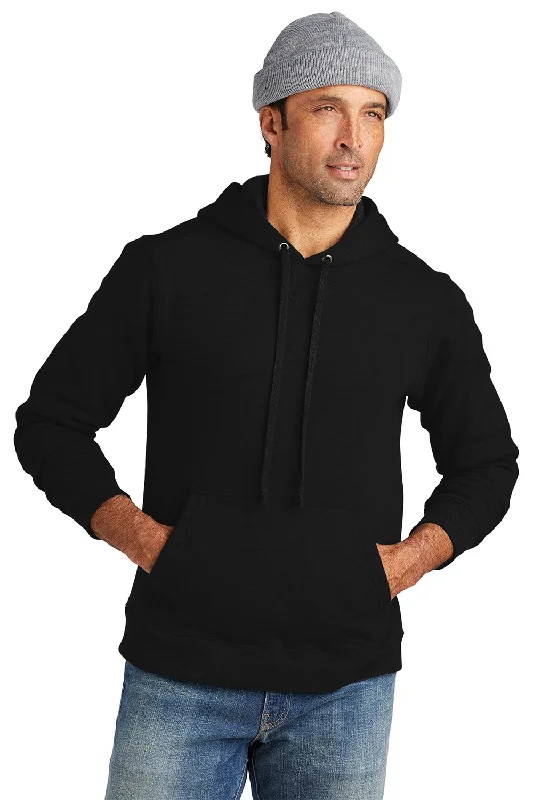 Men's breathable travel hoodie-Volunteer Knitwear Mens USA Made Chore Fleece Hooded Sweatshirt Hoodie w/ Pouch Pocket - Deep Black