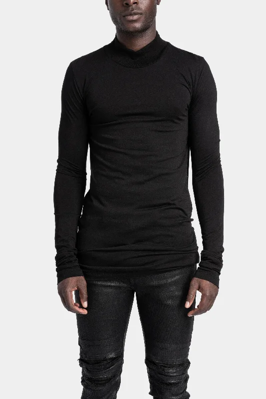 Men's running sweater-High neck long sleeve tee