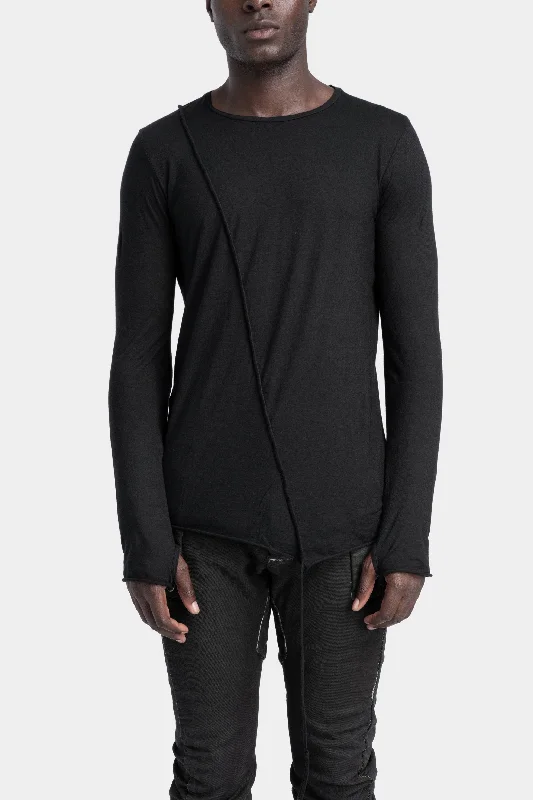 Men's soccer sweater-Piped seams iconic long sleeve tee