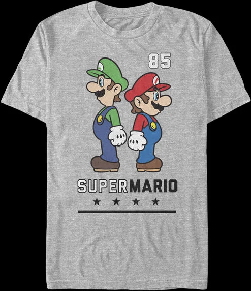 Men's ultra-breathable t-shirt-Mario & Luigi Back To Back Super Mario Bros. T-Shirt