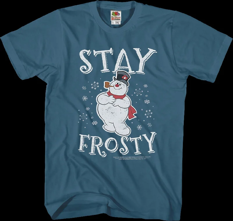 Men's contemporary t-shirt-Stay Frosty The Snowman T-Shirt