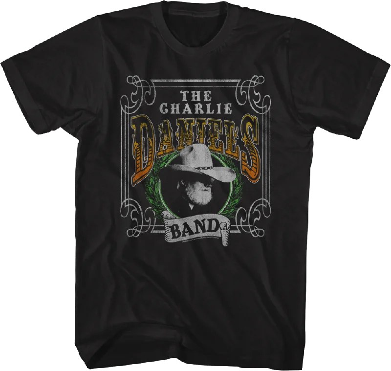 Men's travel-friendly t-shirt-Distressed Label Charlie Daniels Band T-Shirt