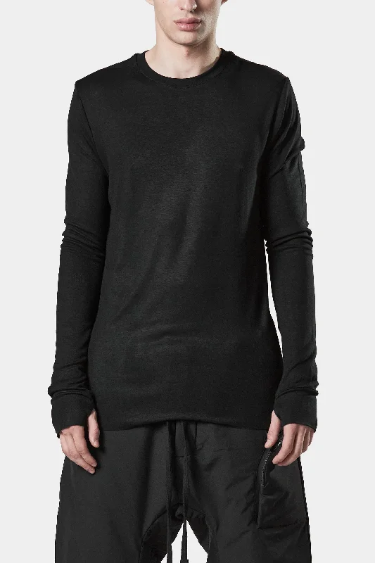 Men's cycling sweater-Soft long sleeve tee, Black