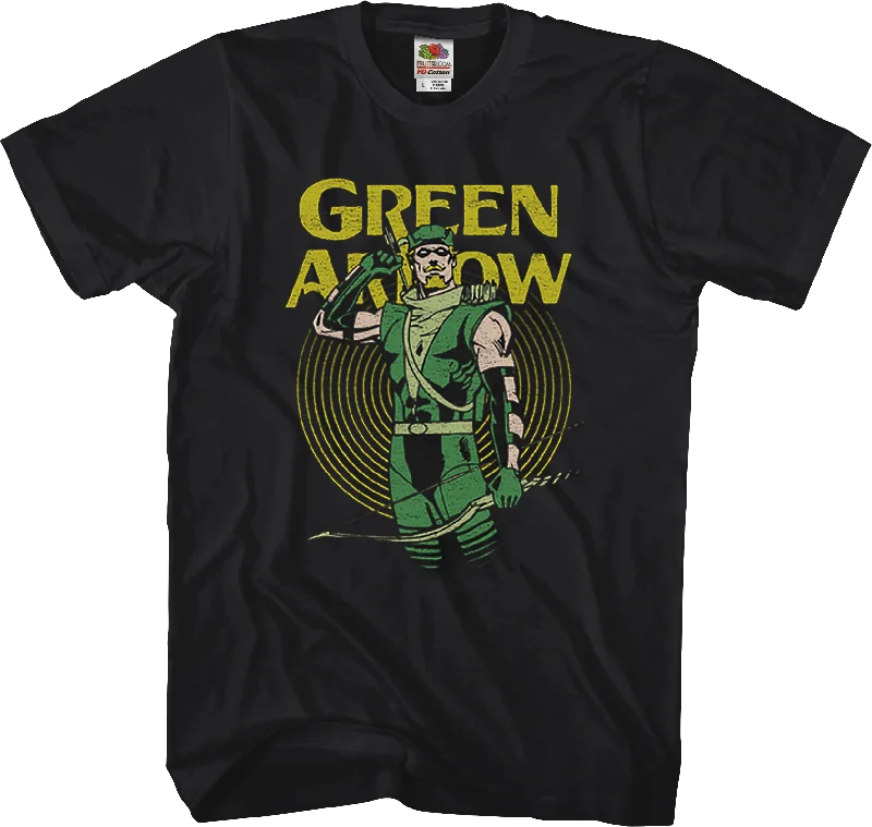 Men's soft hand feel t-shirt-Hero Pose Green Arrow T-Shirt