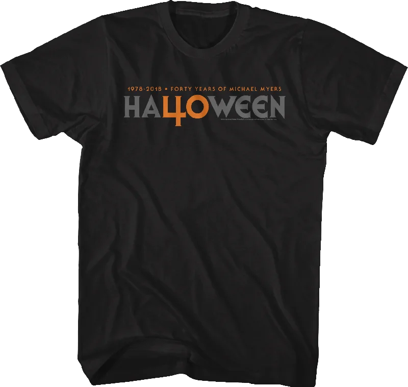 Men's yoga t-shirt-Forty Years of Michael Myers Halloween T-Shirt