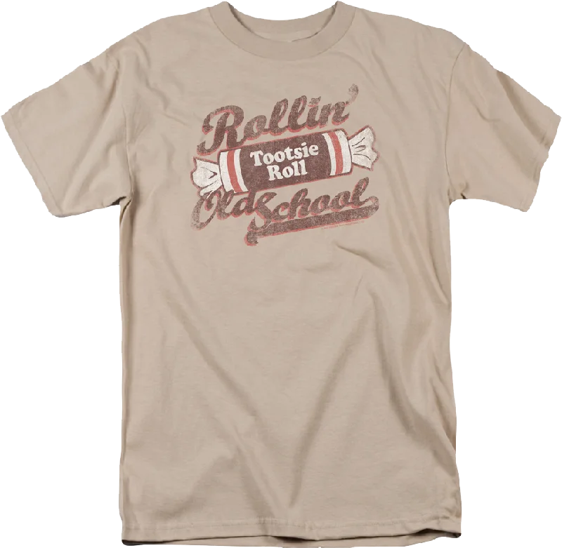 Men's wrinkle-resistant casual t-shirt-Rollin' Old School Tootsie Roll T-Shirt