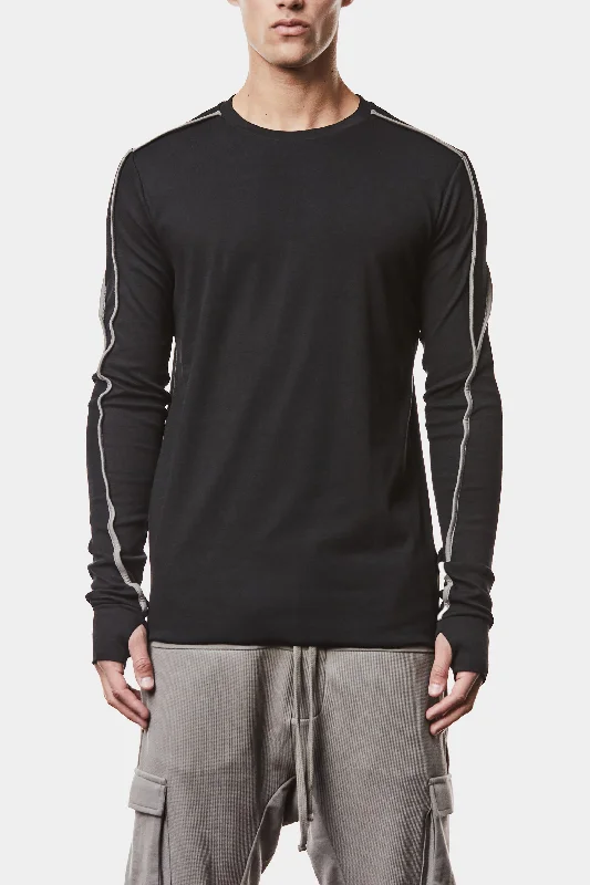 Men's hunting sweater-Contrast piping long sleeve tee