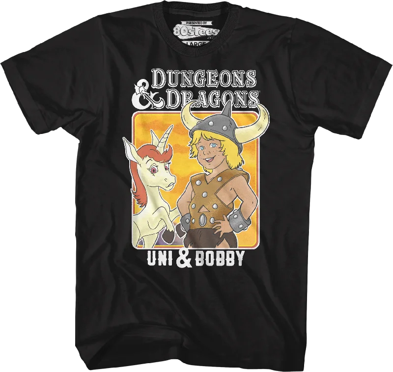 Men's contemporary t-shirt-Uni & Bobby Dungeons & Dragons T-Shirt