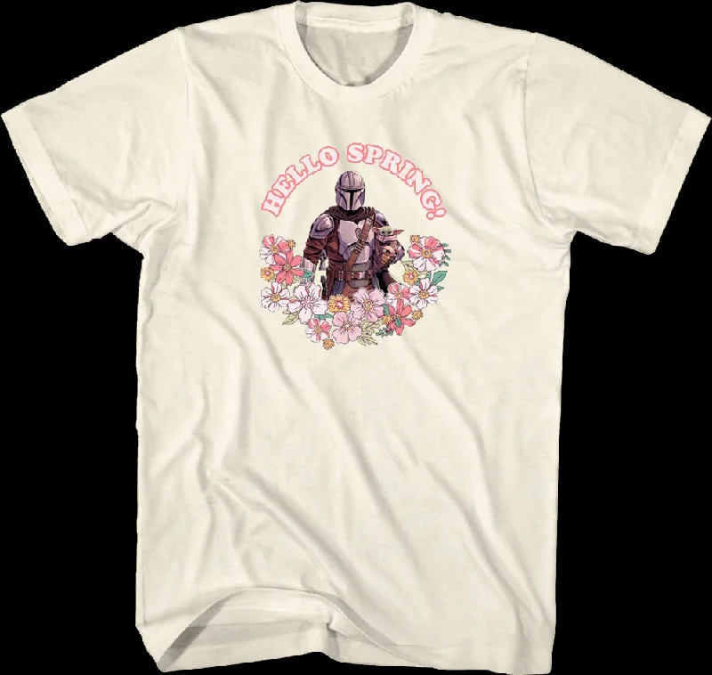 Men's double-layer t-shirt-Hello Spring Mandalorian Star Wars T-Shirt