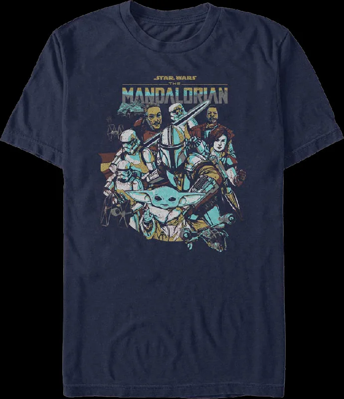 Men's quick-wicking t-shirt-The Mandalorian Collage Star Wars T-Shirt