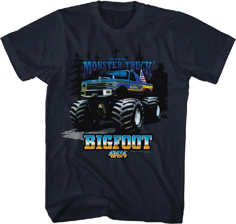 Men's sporty look t-shirt-Monster Truck Wilderness Bigfoot T-Shirt