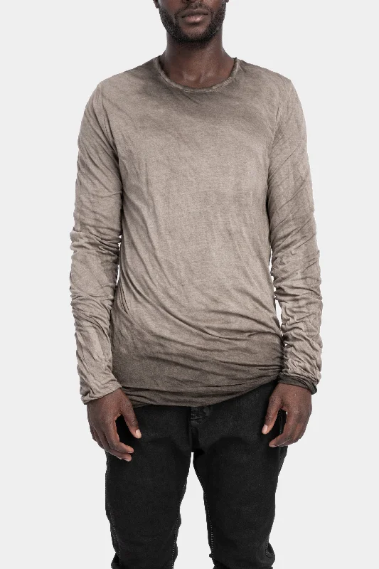 Men's active sweater-Double layer lightweight cotton ls tee, Dust resin