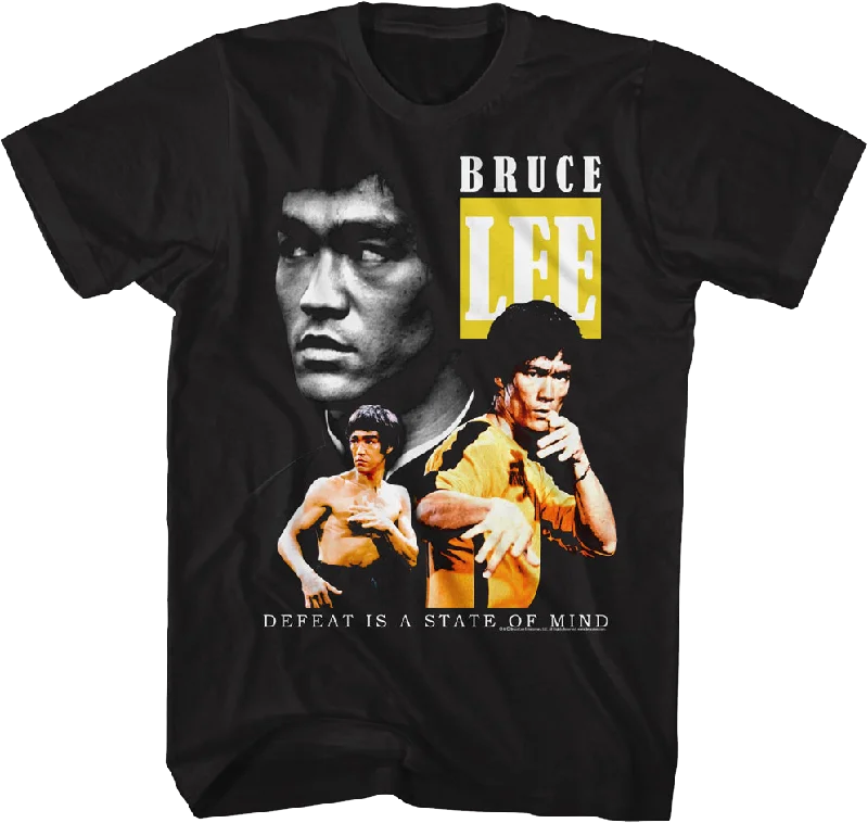 Men's ultra-breathable t-shirt-Defeat Is A State Of Mind Collage Bruce Lee T-Shirt