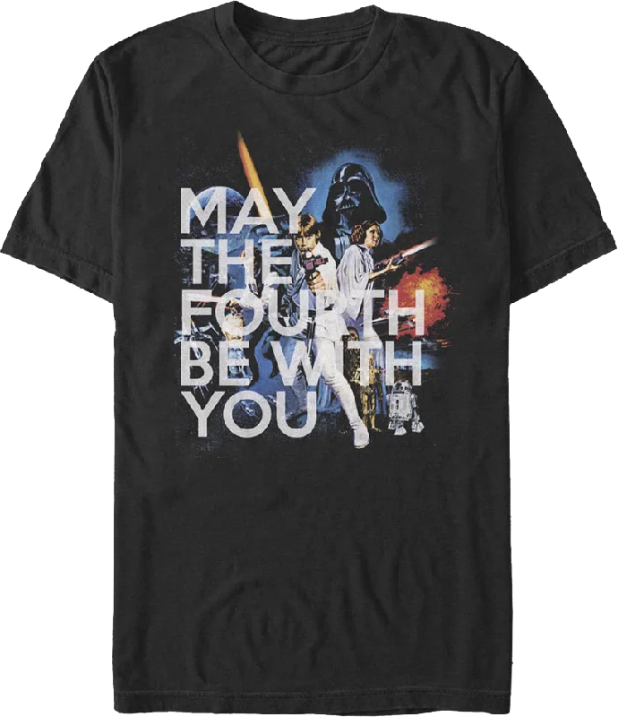 Men's sporty look t-shirt-Poster Art May The Fourth Be With You Star Wars T-Shirt