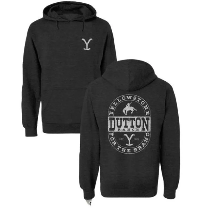 Men's adventure-ready workout hoodie-Yellowstone Men's Dutton Ranch Logo Hoodie