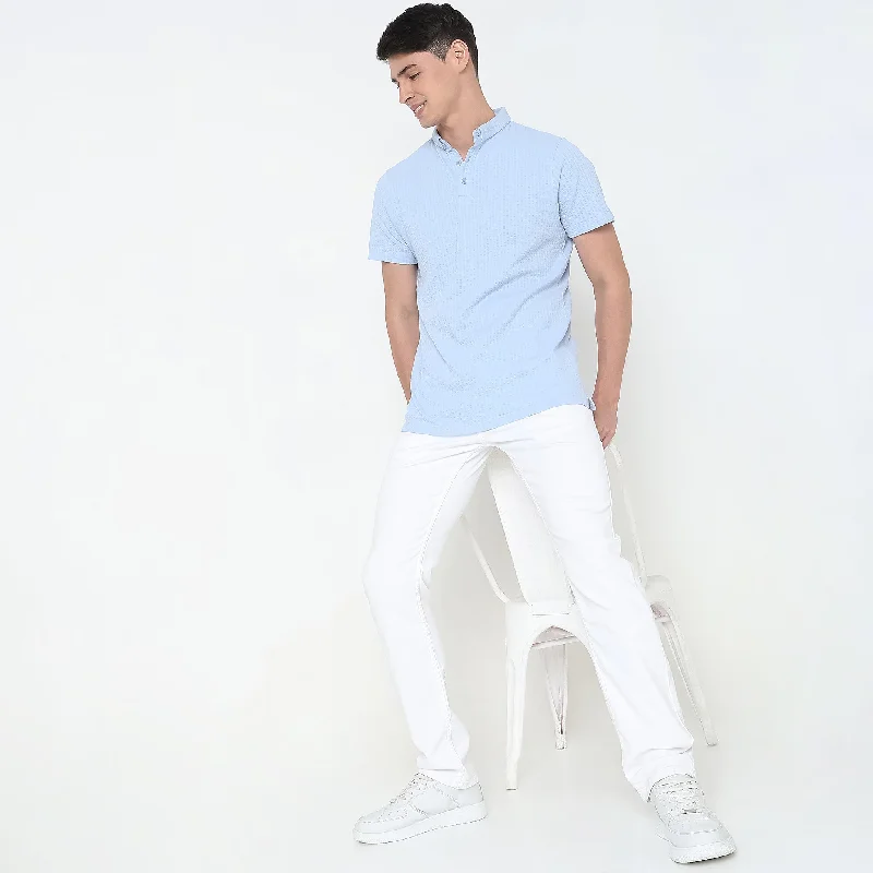 Men's relaxed fit travel polo shirt-Regular Fit Structured Polo T-Shirt