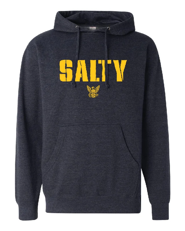 Men's breathable casual hoodie-USN Salty Hoodie-Heathered Navy