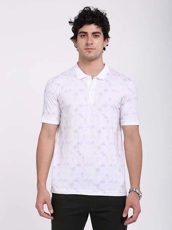 Men's relaxed fit travel polo shirt-Men Printed Polo T-Shirt