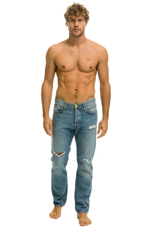 mens water-resistant pants-MEN'S CLASSIC STRAIGHT LEG DENIM JEAN - VINTAGE