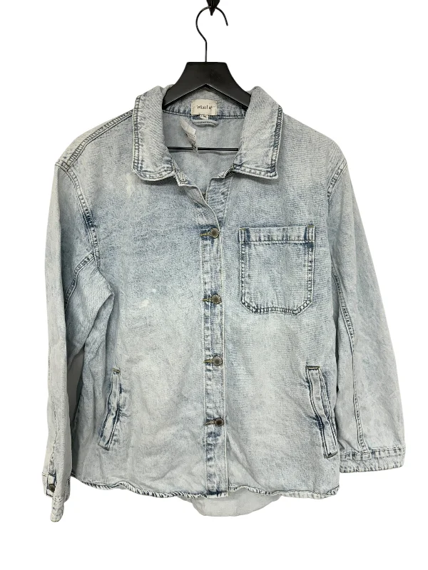 Men's organic bomber jacket-Jacket Denim By Wishlist In Blue Denim, Size: M