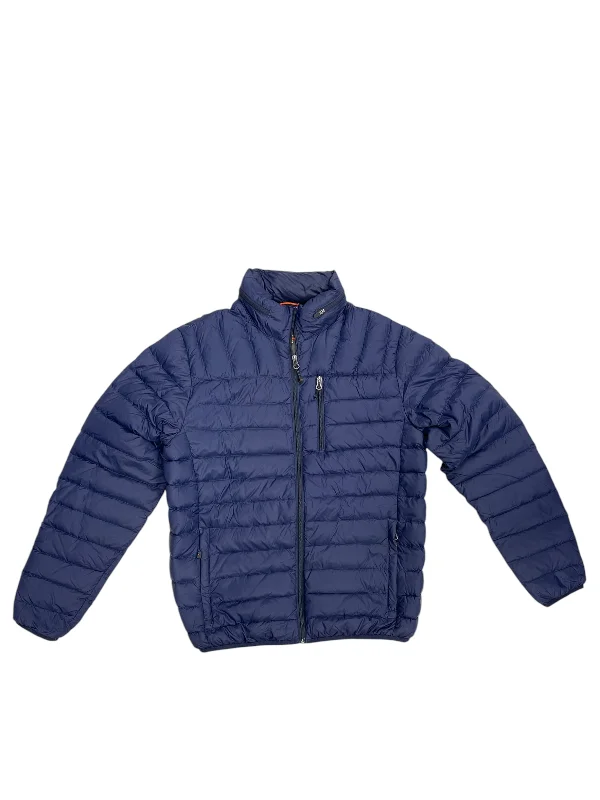 Men's eco-friendly raincoat-Jacket Puffer & Quilted By Hawk & Co In Navy, Size: S