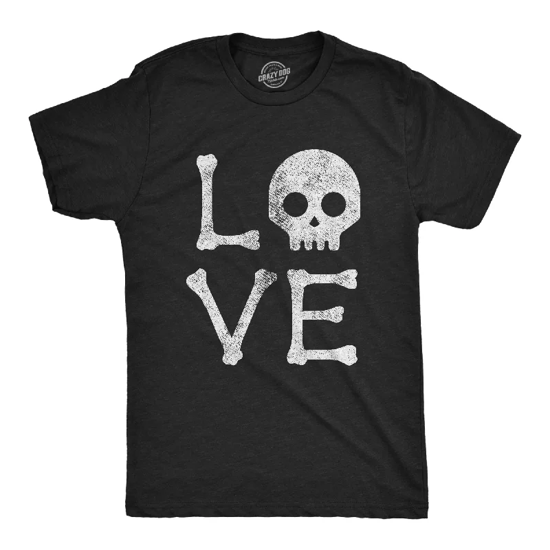 Men's earthy tones t-shirt-Love Skull Men's T Shirt