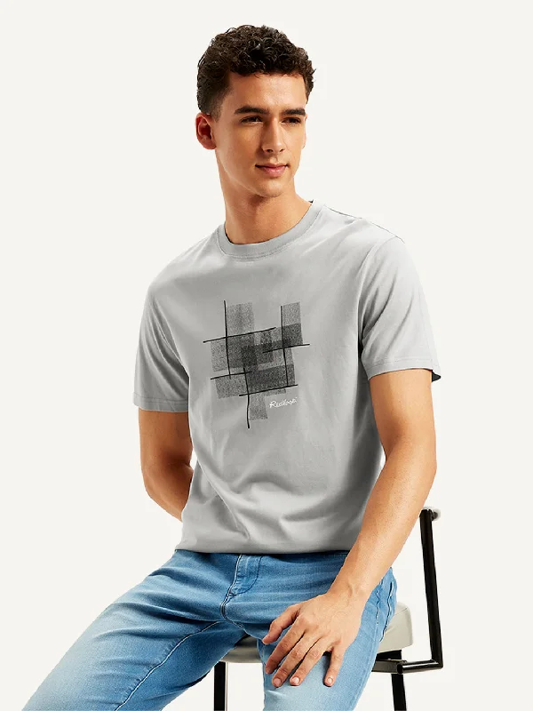 Men's wrinkle-resistant casual t-shirt-Men's Graphic Print Slim Fit T-shirt