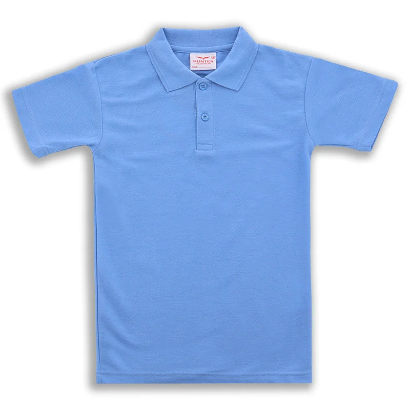 Men's tech-inspired gym polo shirt-Sky Blue Polo (Hunter)